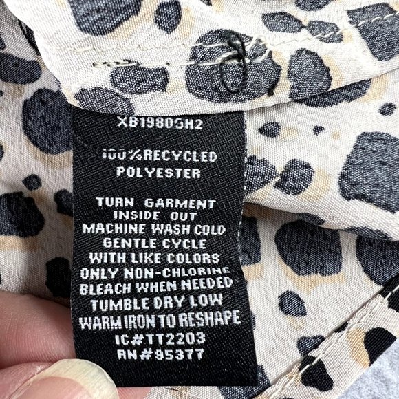 Sanctuary Womens True Love Peplum Blouse Size Small Animal Print Keyhole Neck‎ - Picture 5 of 7